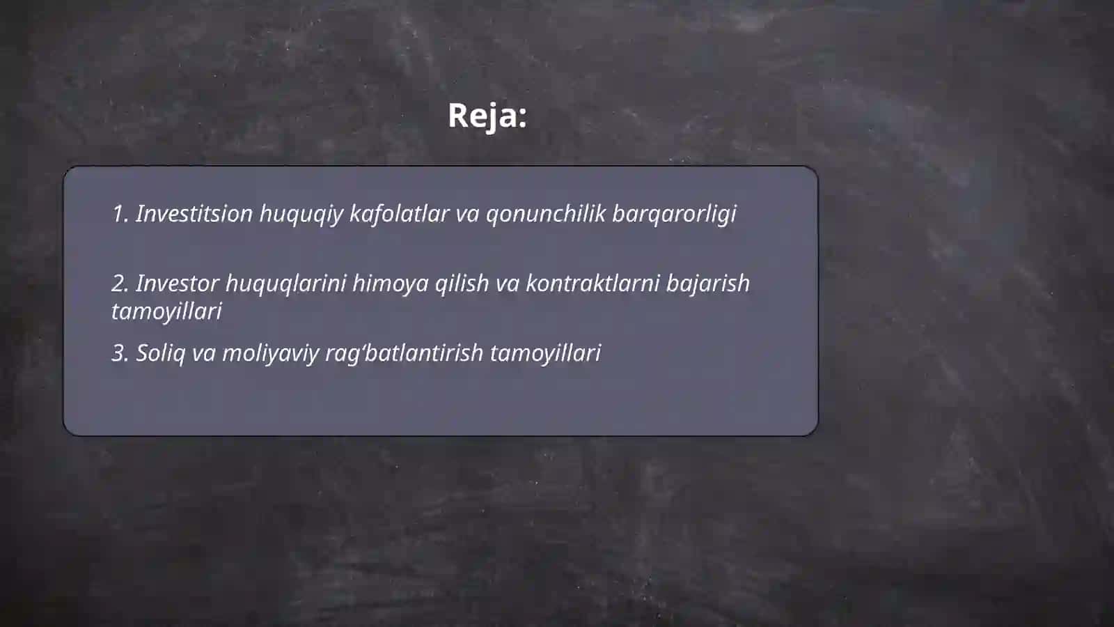 Xorijiy investisiyalarni jalb qilish tamoyillari 2