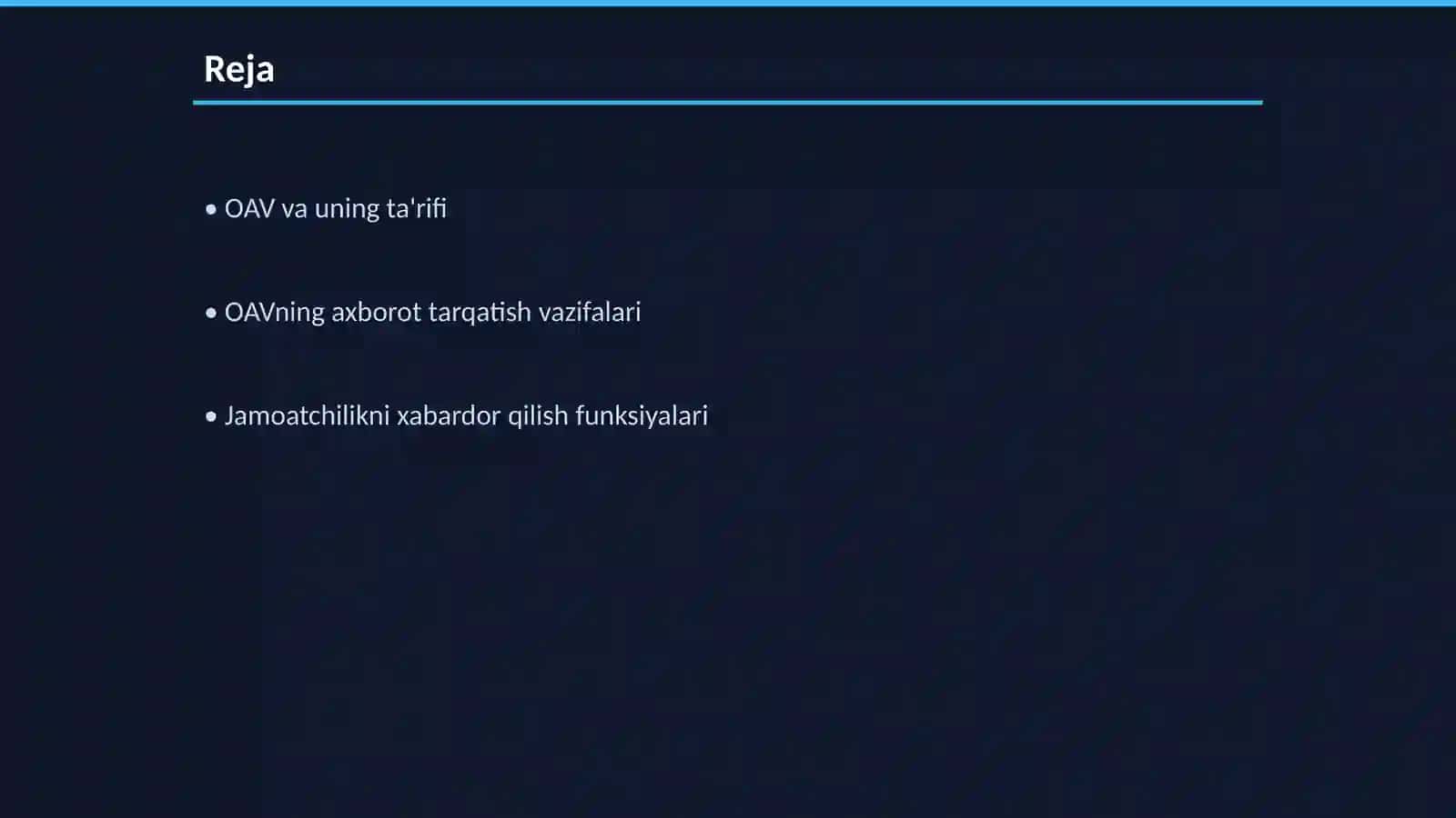 OAVning asosiy funksiyalari 2