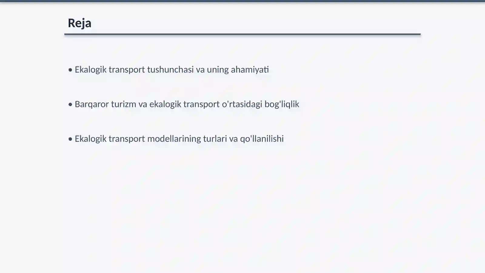 Ekalogik transport: turizmni barqaror rivojlantirish omili 2