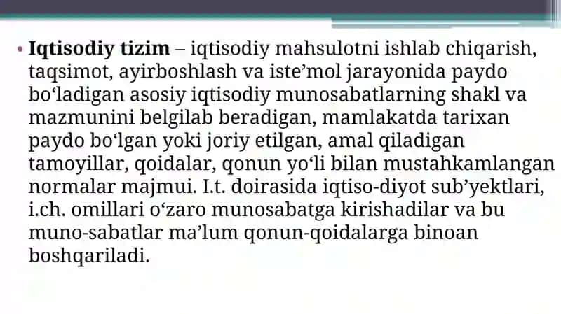 Iqtisodiy tizimlar faoliyatida davlat tomonidan tartibga solish va o'zini o'zi tashkil etish mexanizmlari 2