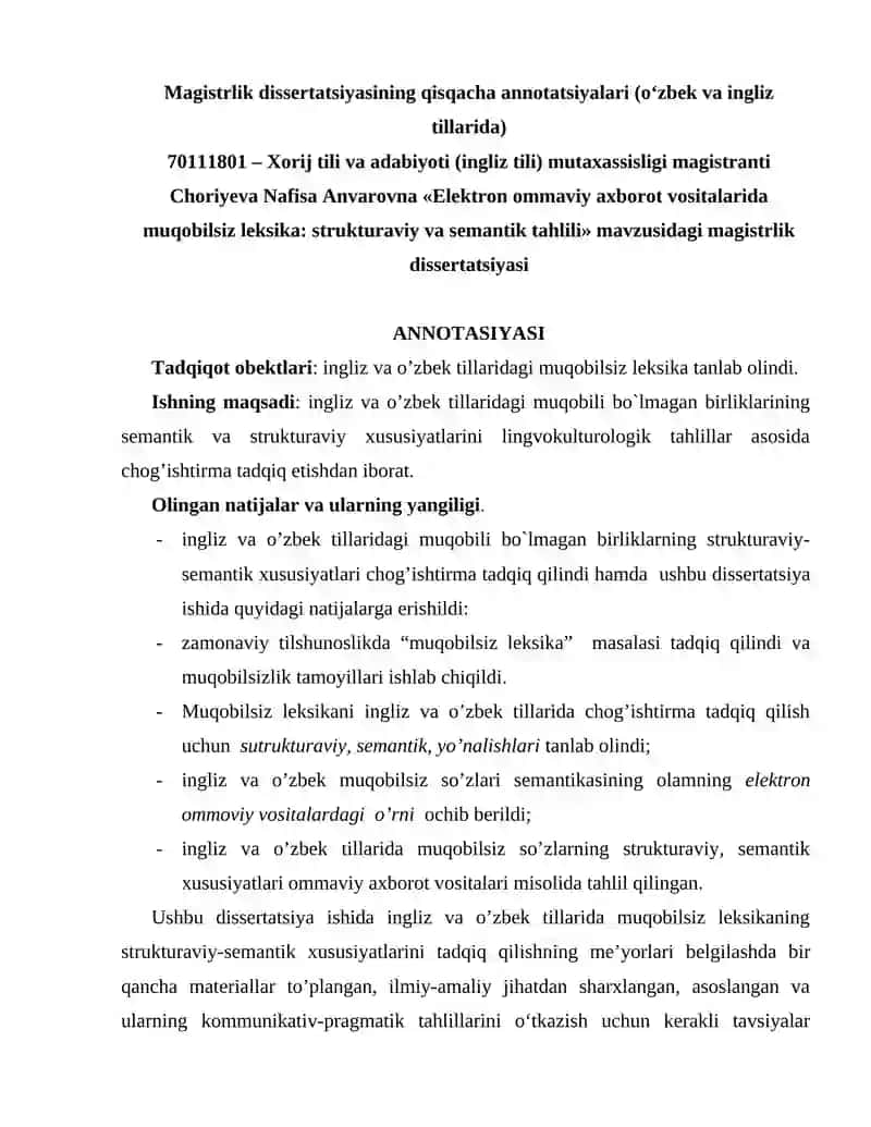 Elektron ommaviy axborot vositalarida muqobilsiz leksika: strukturaviy va semantik tahlili 2
