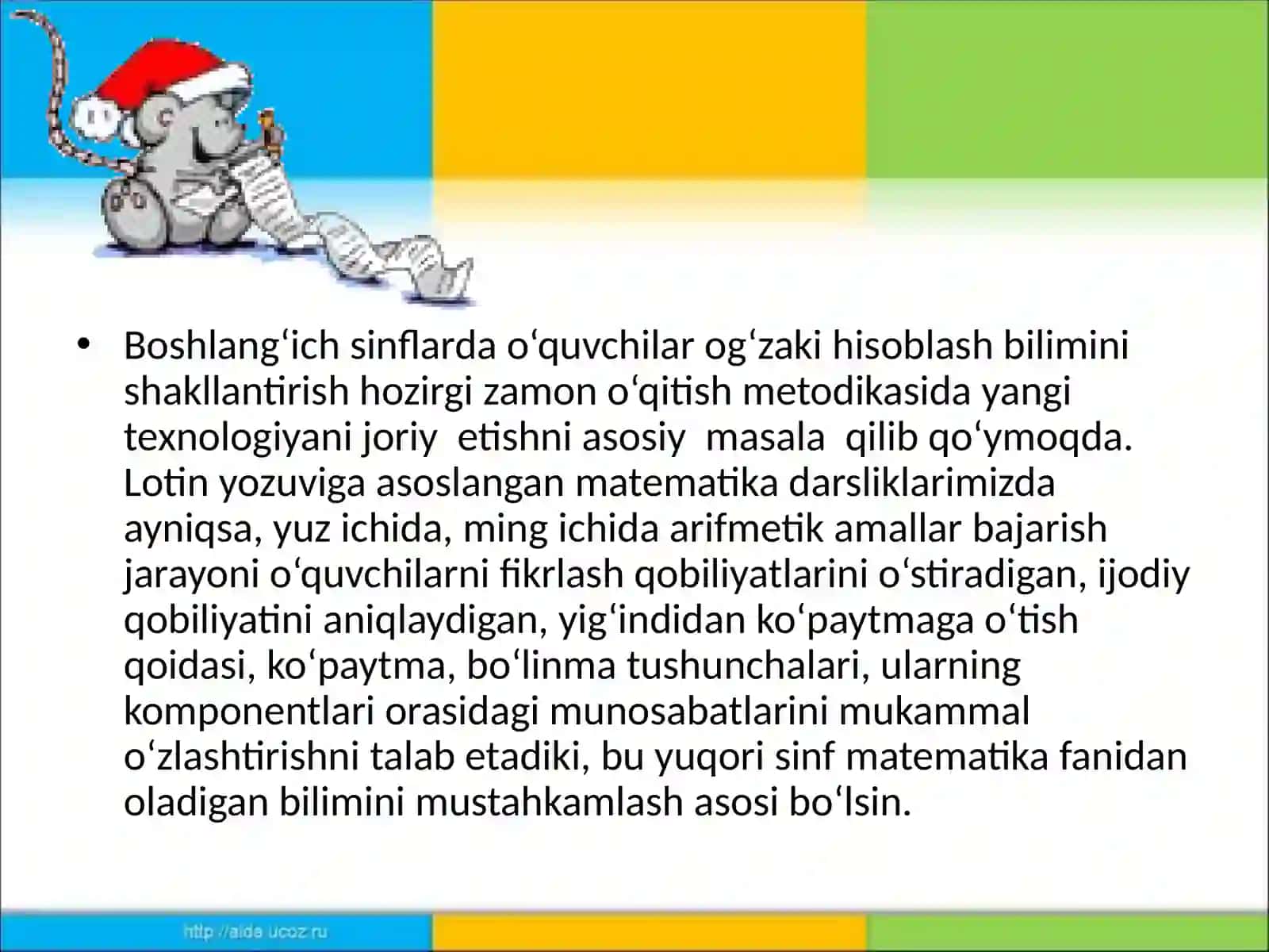 Ogʻzakihisoblashlarnioʻrganish 2
