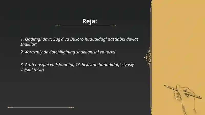 O'zbek davlatchiligining tarixiy bosqichlari 2