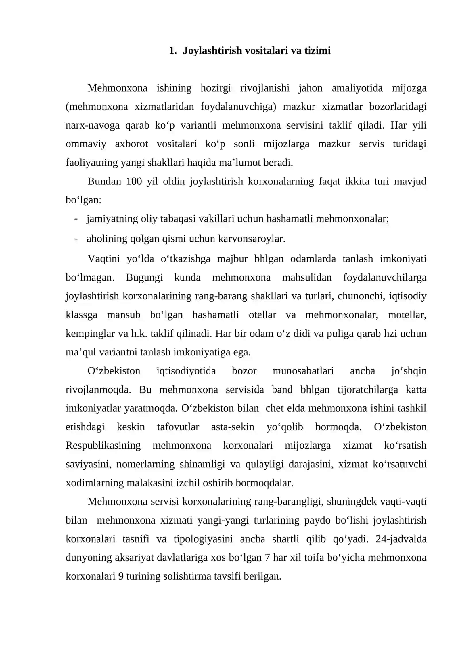 Zamonaviy mehmonxonalarning turlari 2