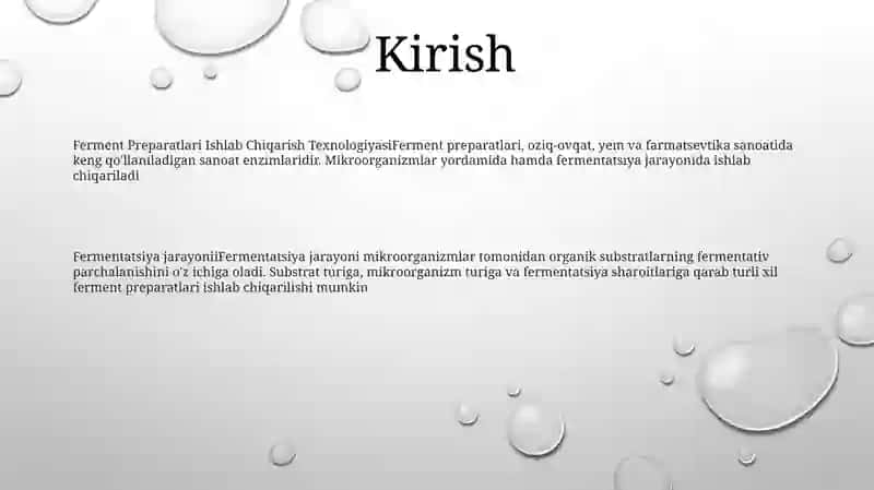 Ferment Preparatlari Ishlab Chigarish Texnologiyasi 2