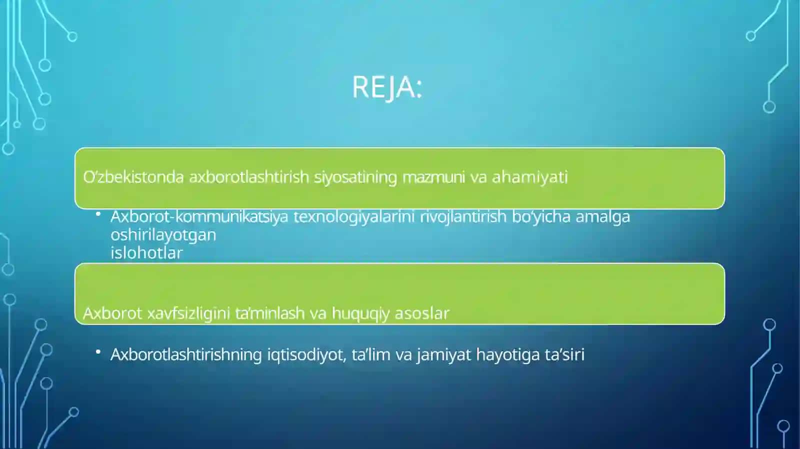 O'zbekistonda axborotlashtirish siyosati 2