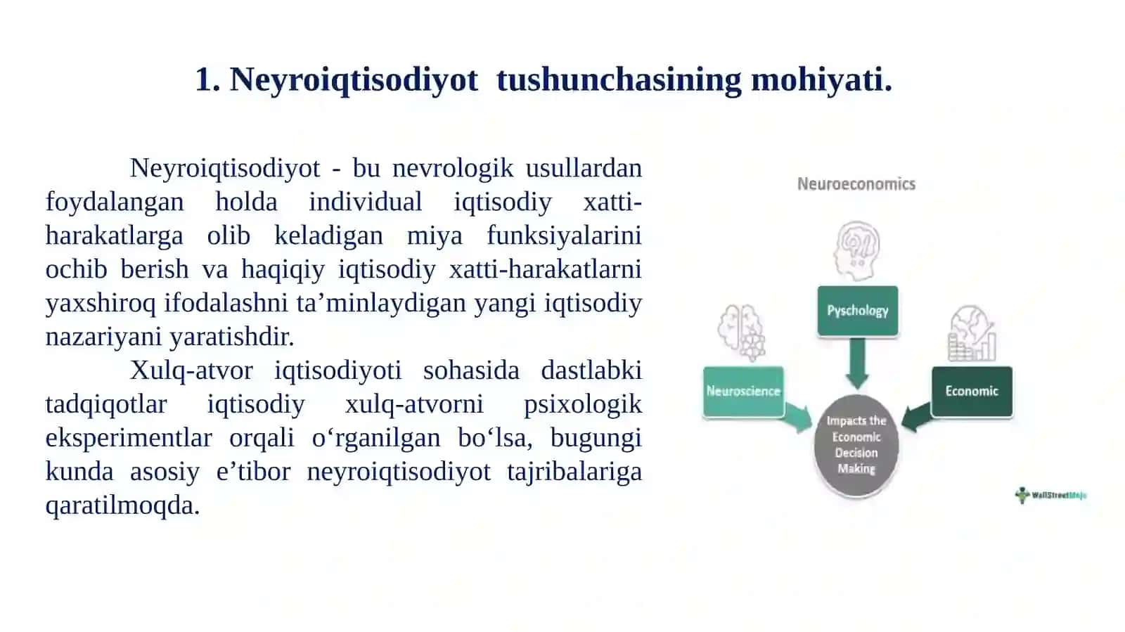 NEYROIQTISODIYOTDA ORGANISH NAZARIYASI VA TAJRIBALAR 2