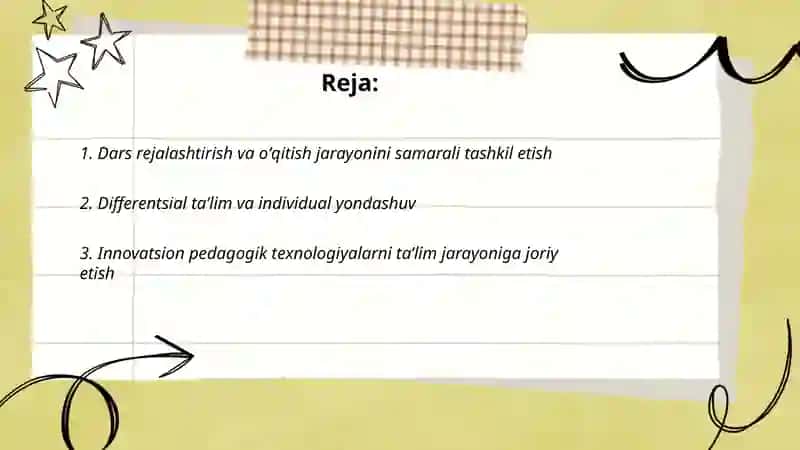 Maktabgacha umumiy oʻrta, professional taʼlimda oʻqitish jarayonlarini samarali tashkil etish 2