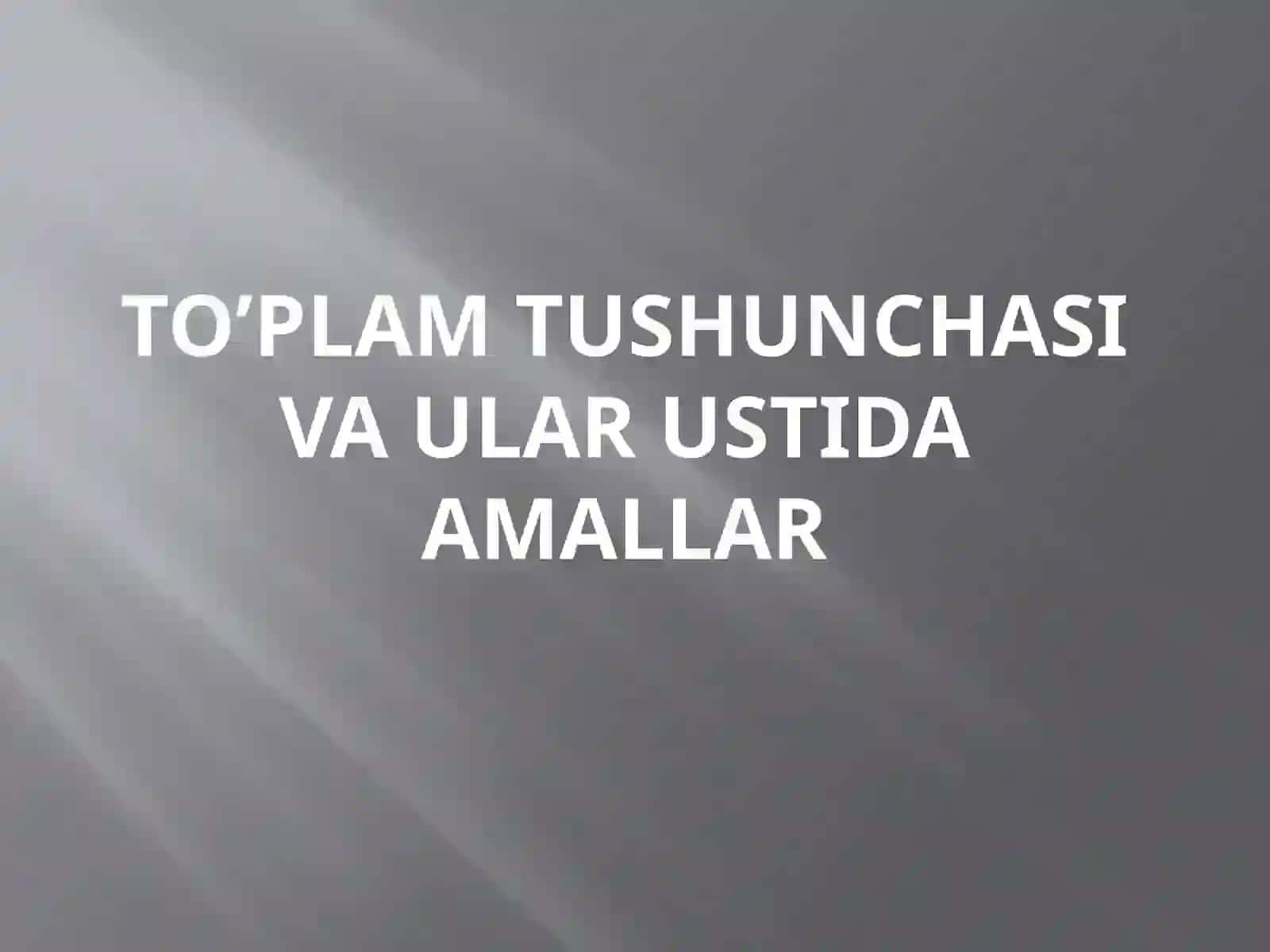 Matematik analiz fanidan mustaqil ish 2
