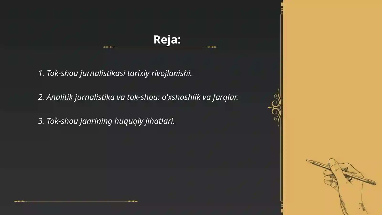 Tok-shou analitik jurnalistika janri sifatida: misollar va tahlillar 2