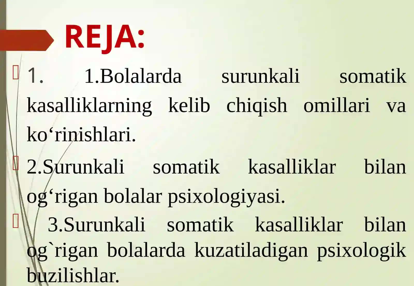 Surunkali somatik kasalliklar bilan xastalangan bolalar psixologiyasi 2