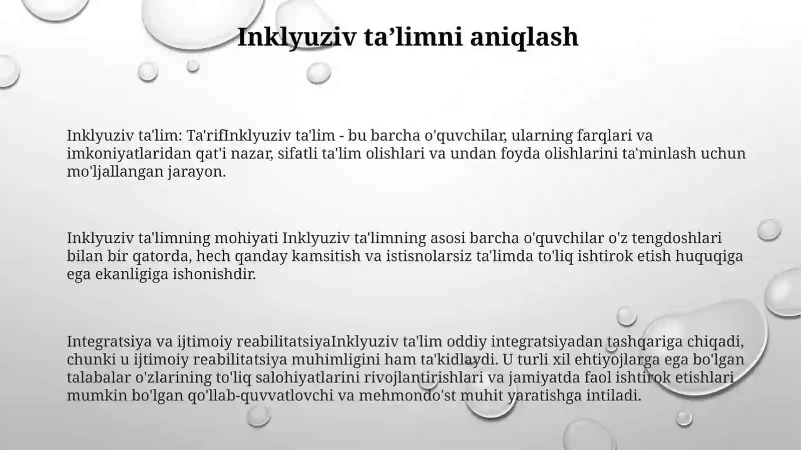 Inklyuziv TaʼLimning Mohiyati Integratsion TaʼLim Va Ijtimoiy Reabilitatsiya 2
