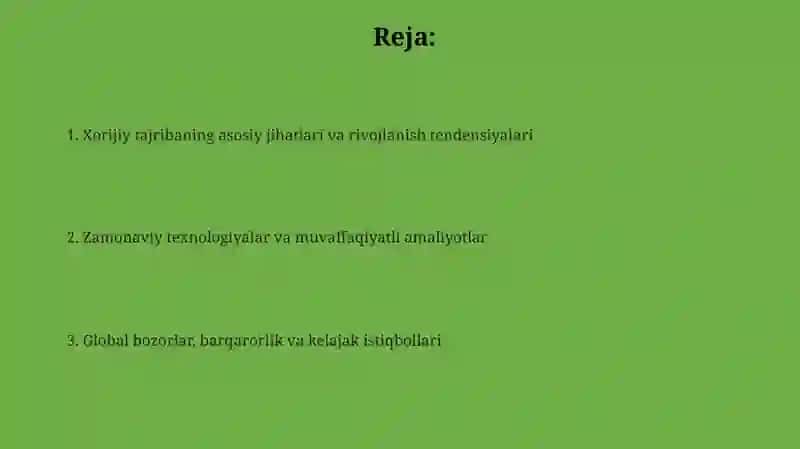 Xorijiy tajriba: Chorvachilikning rivojlanish tarixi va zamonaviy texnologiyalari 2
