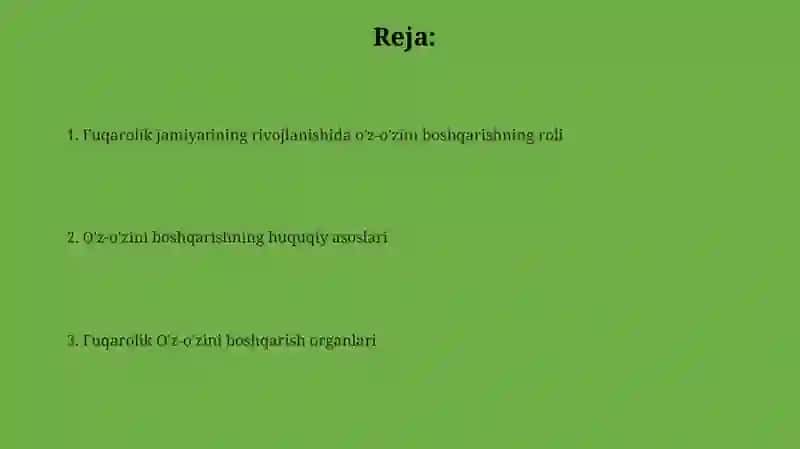 Fuqarolarning oʻzini oʻzi boshqarish organlari 2