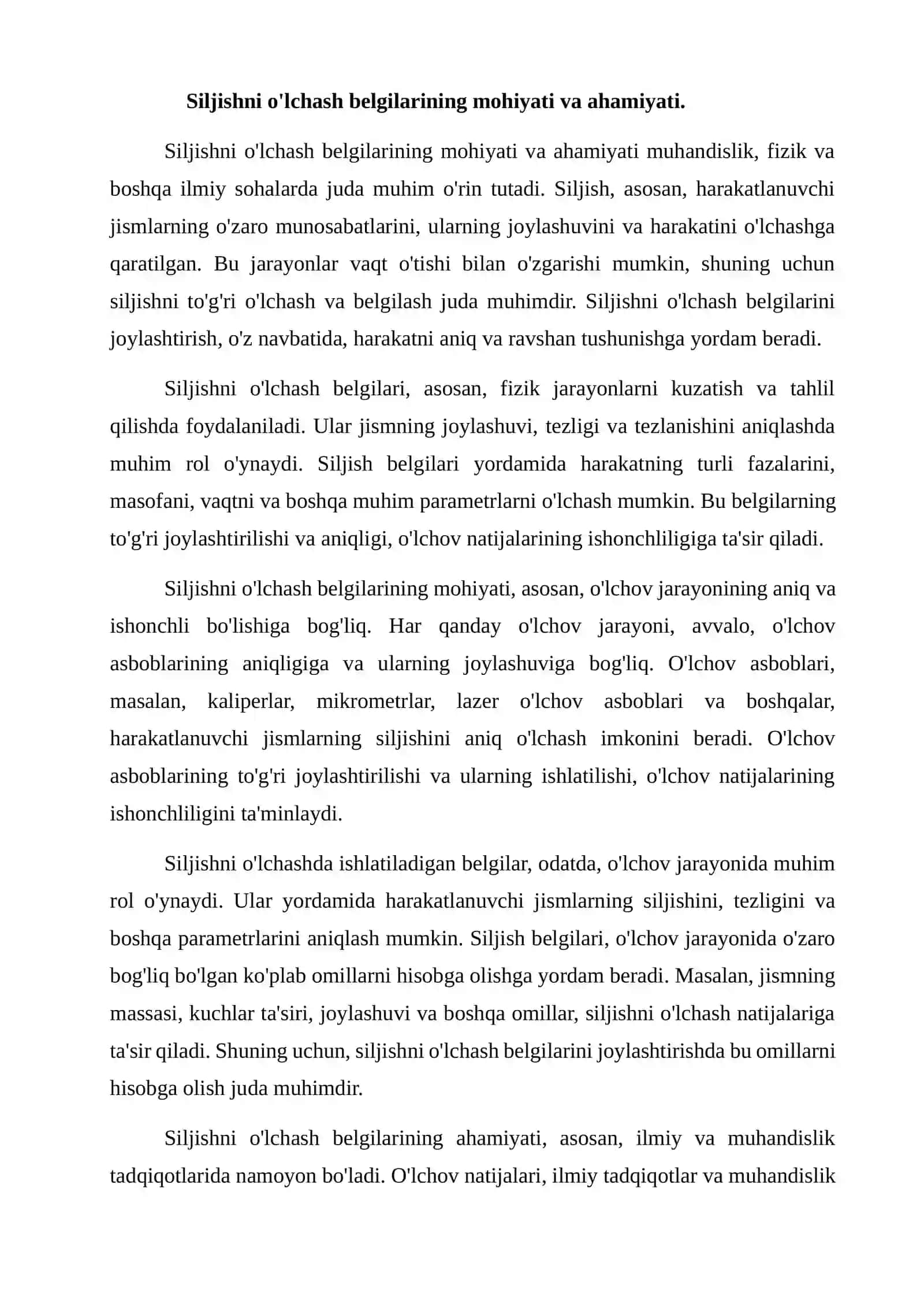 Siljishni o'lchash belgilarini joylashtirish. Vizir markalari turlari. 2