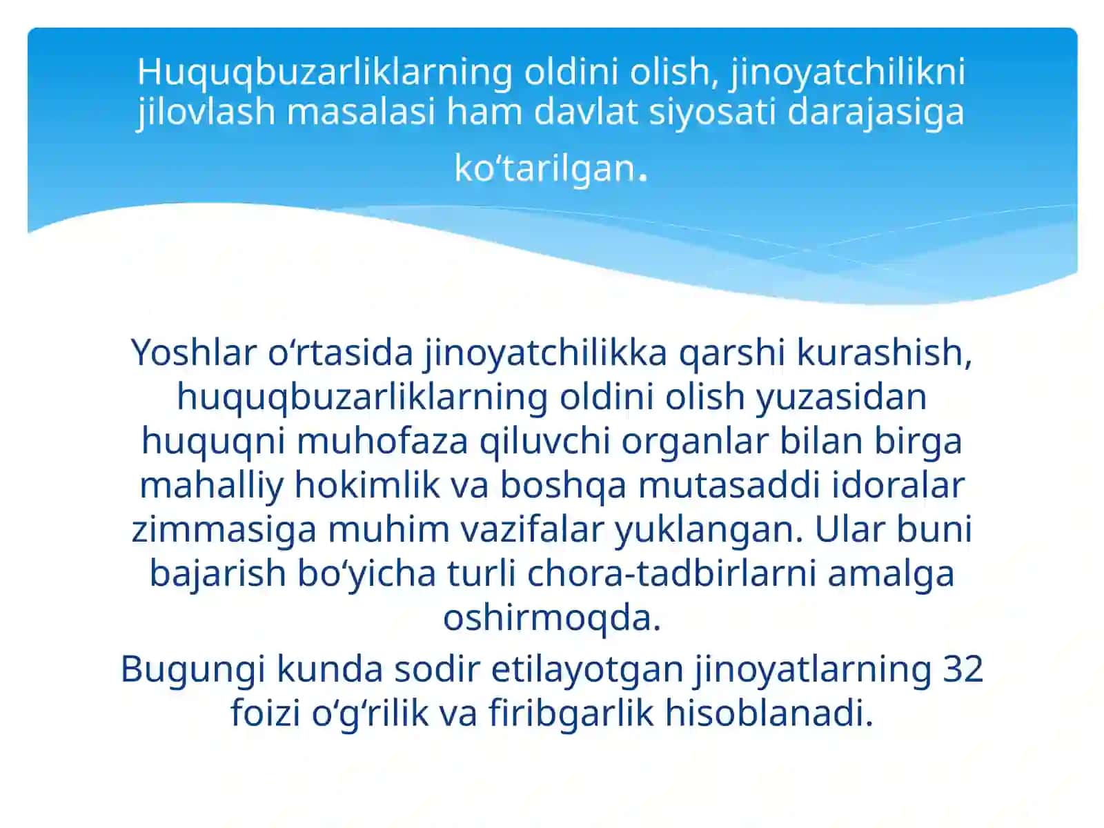 Yoshlar o‘rtasida jinoyatchilik va huquqbuzarliklarning oldini olish 2