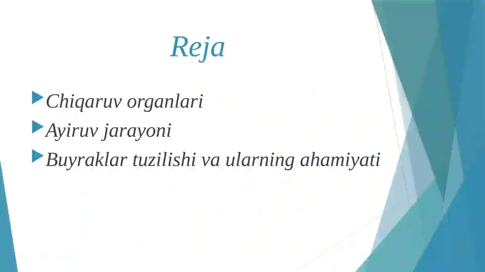 Ayirish tizimining tuzilishi va gigiyenasi 2