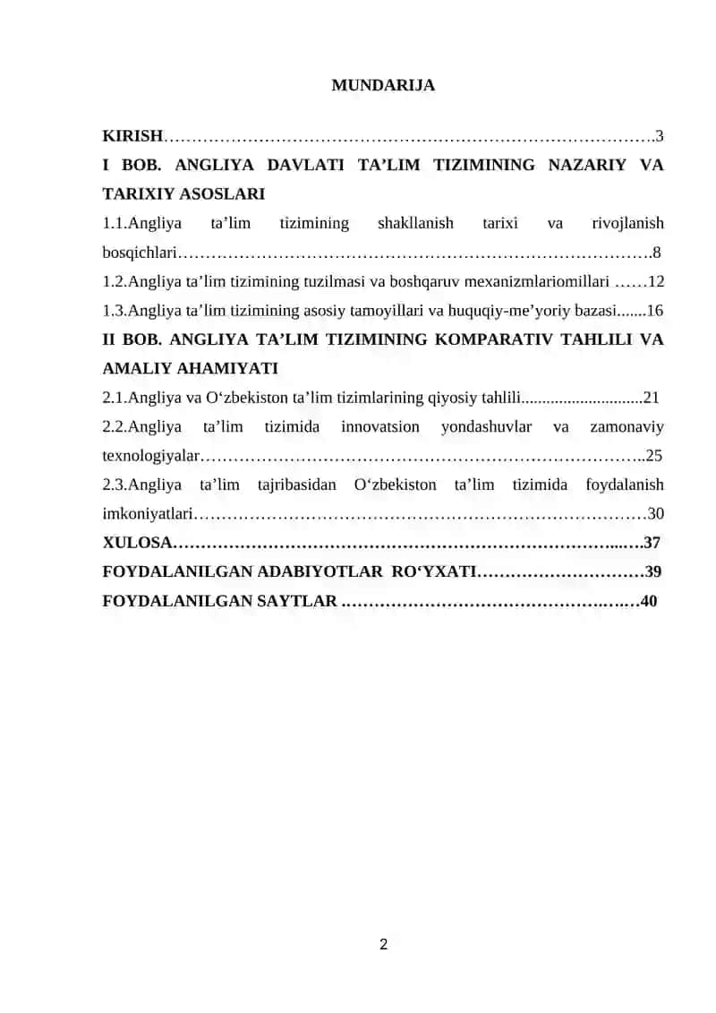 ANGLIYA DAVLATI TA’LIM TIZIMIGA KOMPARAVISTIK TAHLIL 2