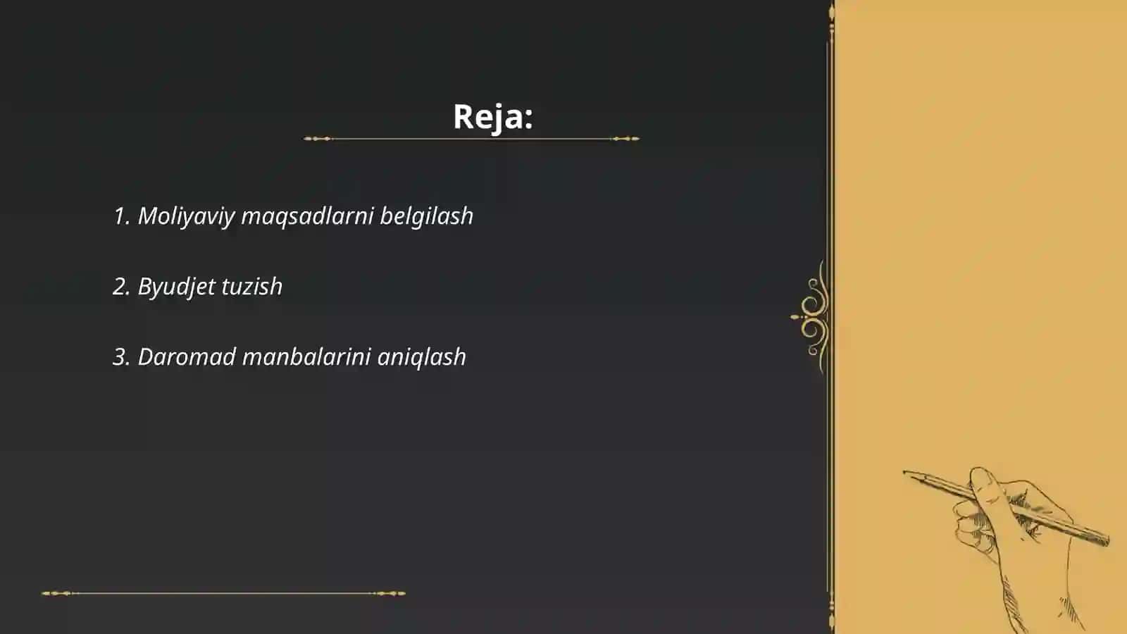 Inson hayotida moliyaviy rejalashtirish 2