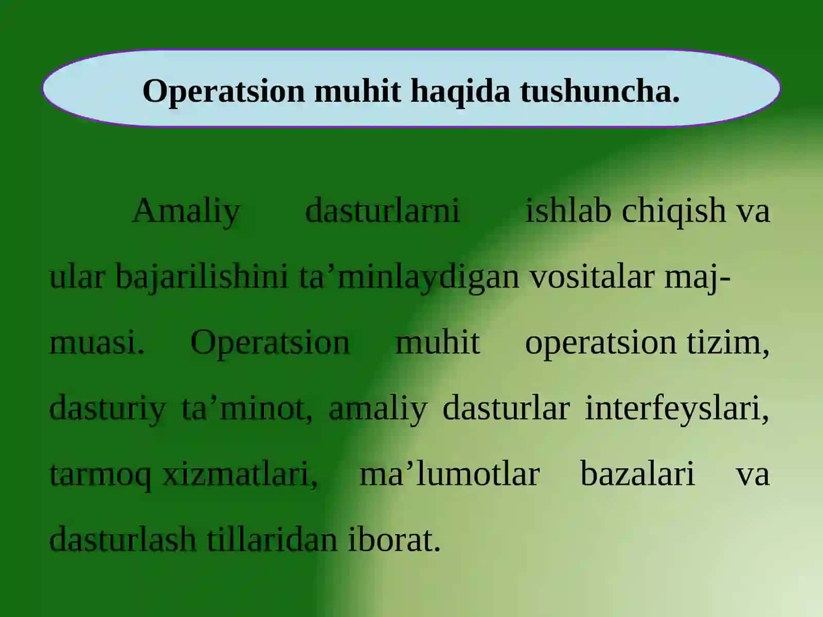 Operatsion tizimlar. 2