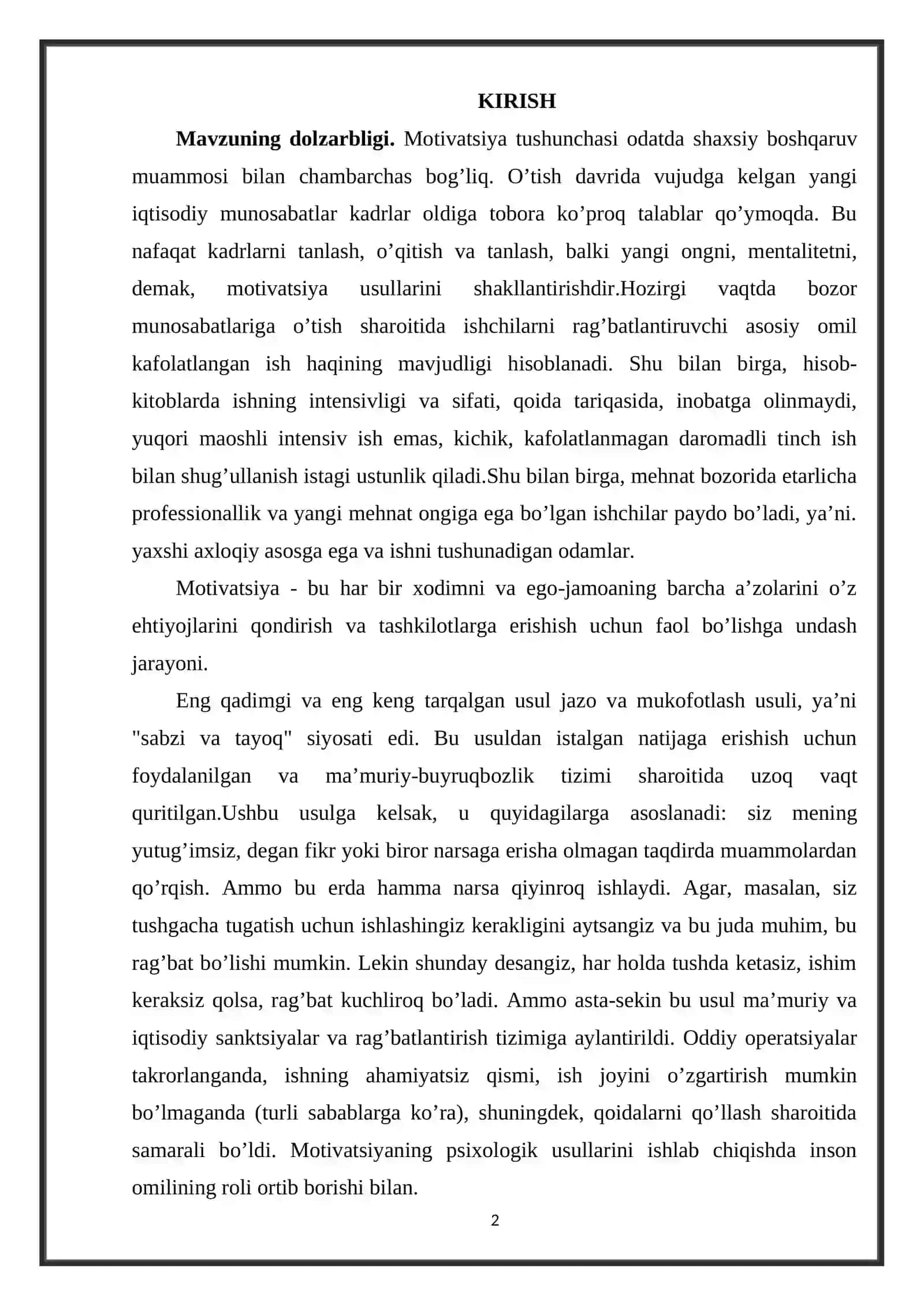 MOTIVATSION YONDASHUVLAR 2