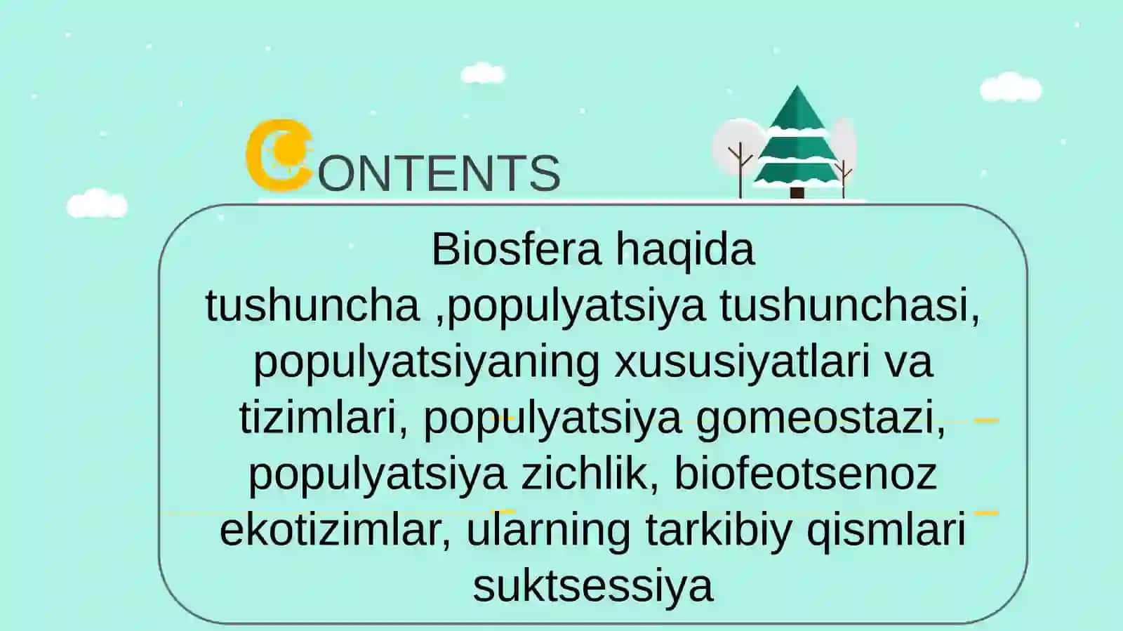 Umumiy ekologiya fanidan slayd 2