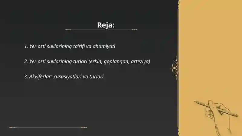 Yer osti suvlarni va ularni shakillantirish 2