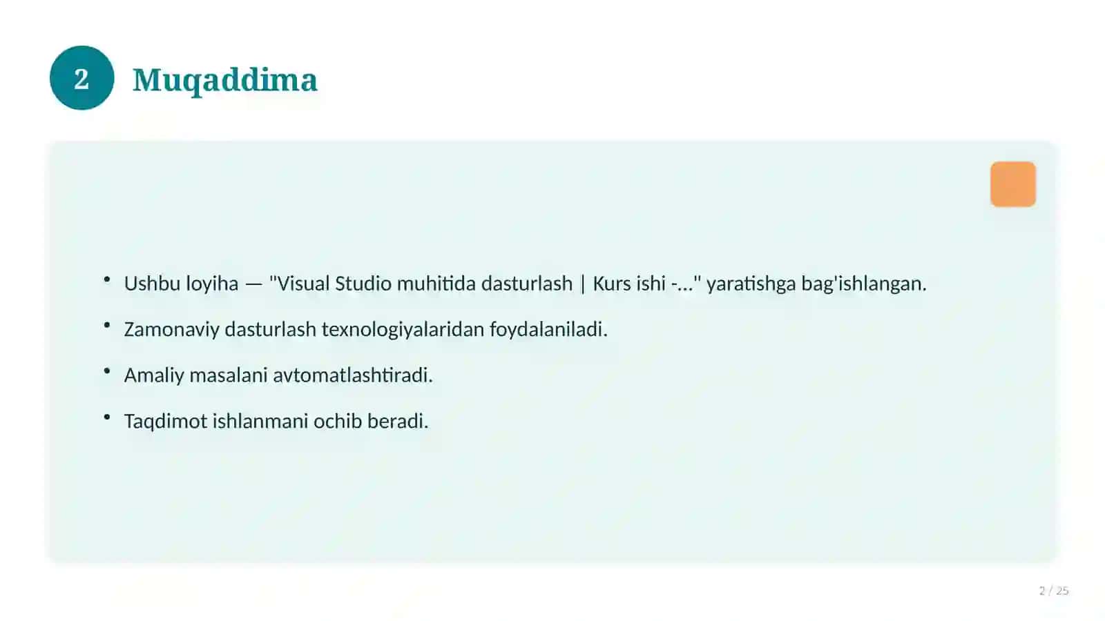 SHIFOXONA MA’LUMOTLARI UCHUN DASTUR ILOVASI 2