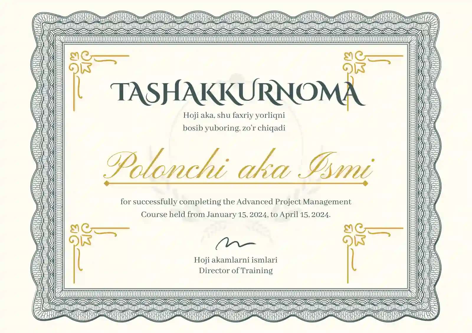 Tashakkurnoma 2