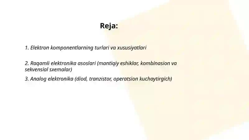Elektronika va sxemalar 2