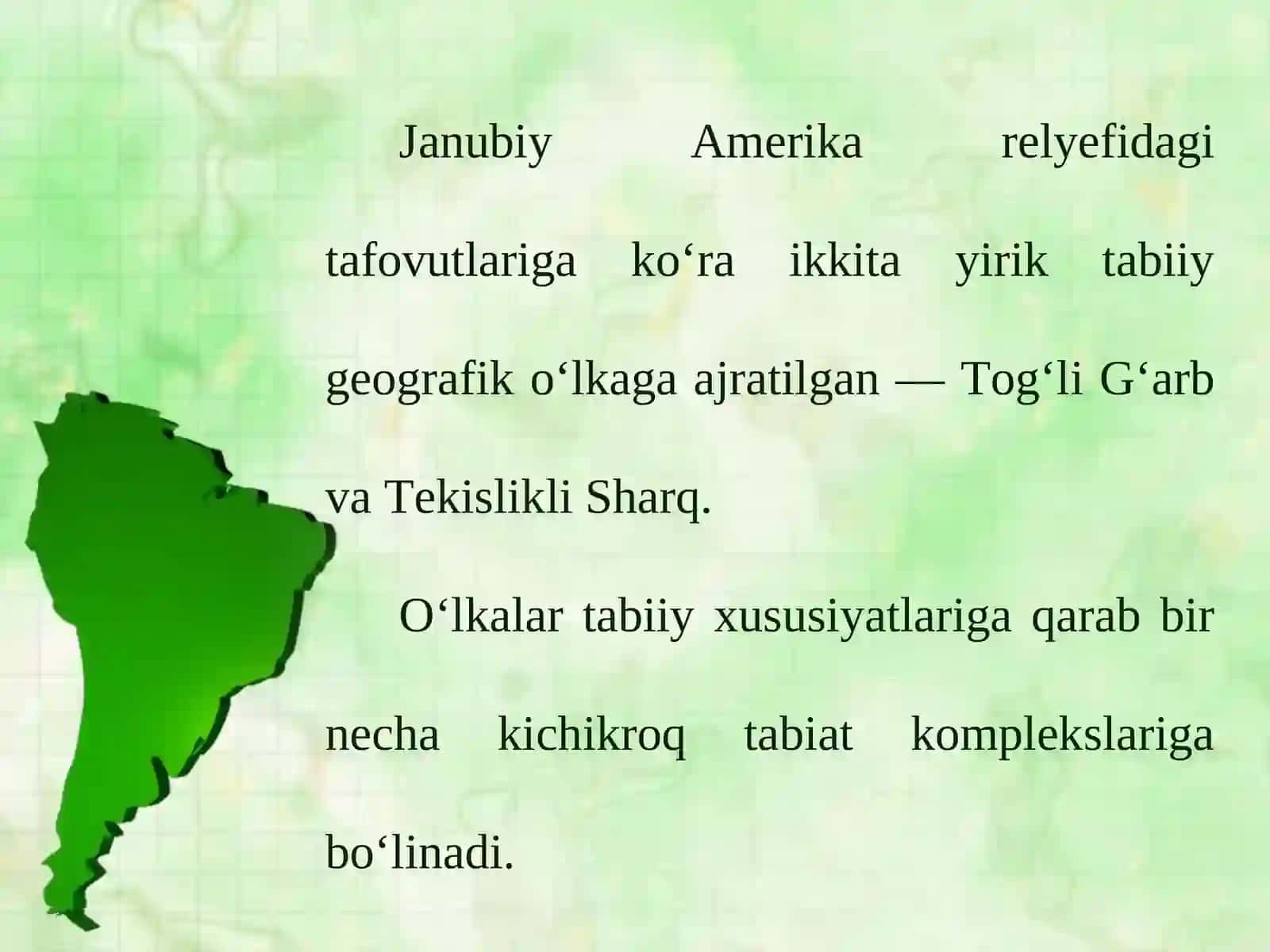 Tabiiy geografik o‘lkalari 2