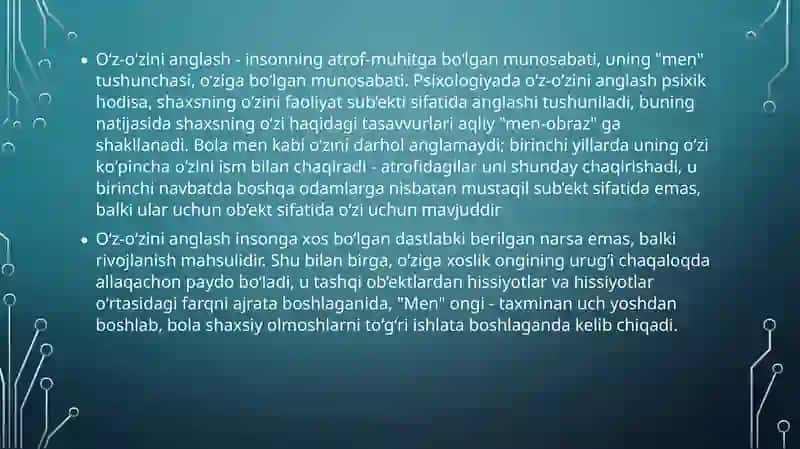 Yoshlarni ijtimoiy-o'zini anglashga tayyorlik nishalantirish 2