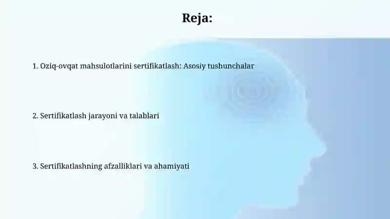 Oziq ovgat mahsulotlarini sertifikatlashtirish 2