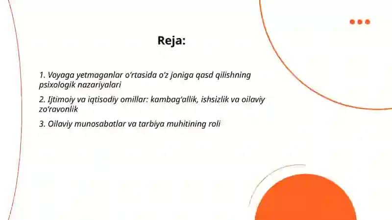 Voyaga yetmaganlar oʻrtasida oʻz joniga qasd qilishning nazariy sabablari va mavjud muammolari 2