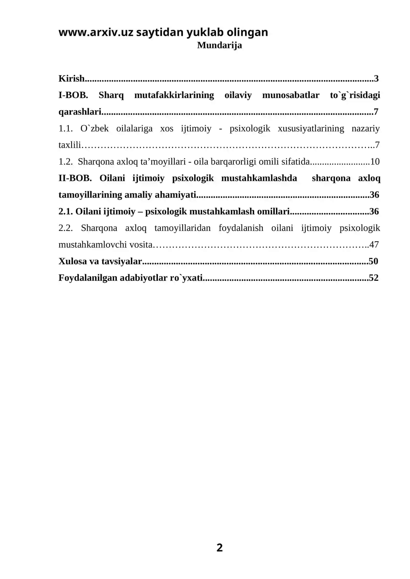 Oilani ijtimoiy- psixologik mustaxkamlashda Sharqona axloq tamoyillarining axamiyati 2