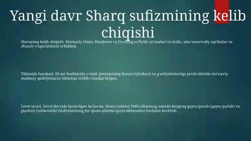 Yangi Davr Sharq Tasavvufi 2