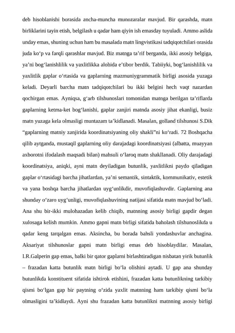 Matn birliklari haqida ma’lumot 2