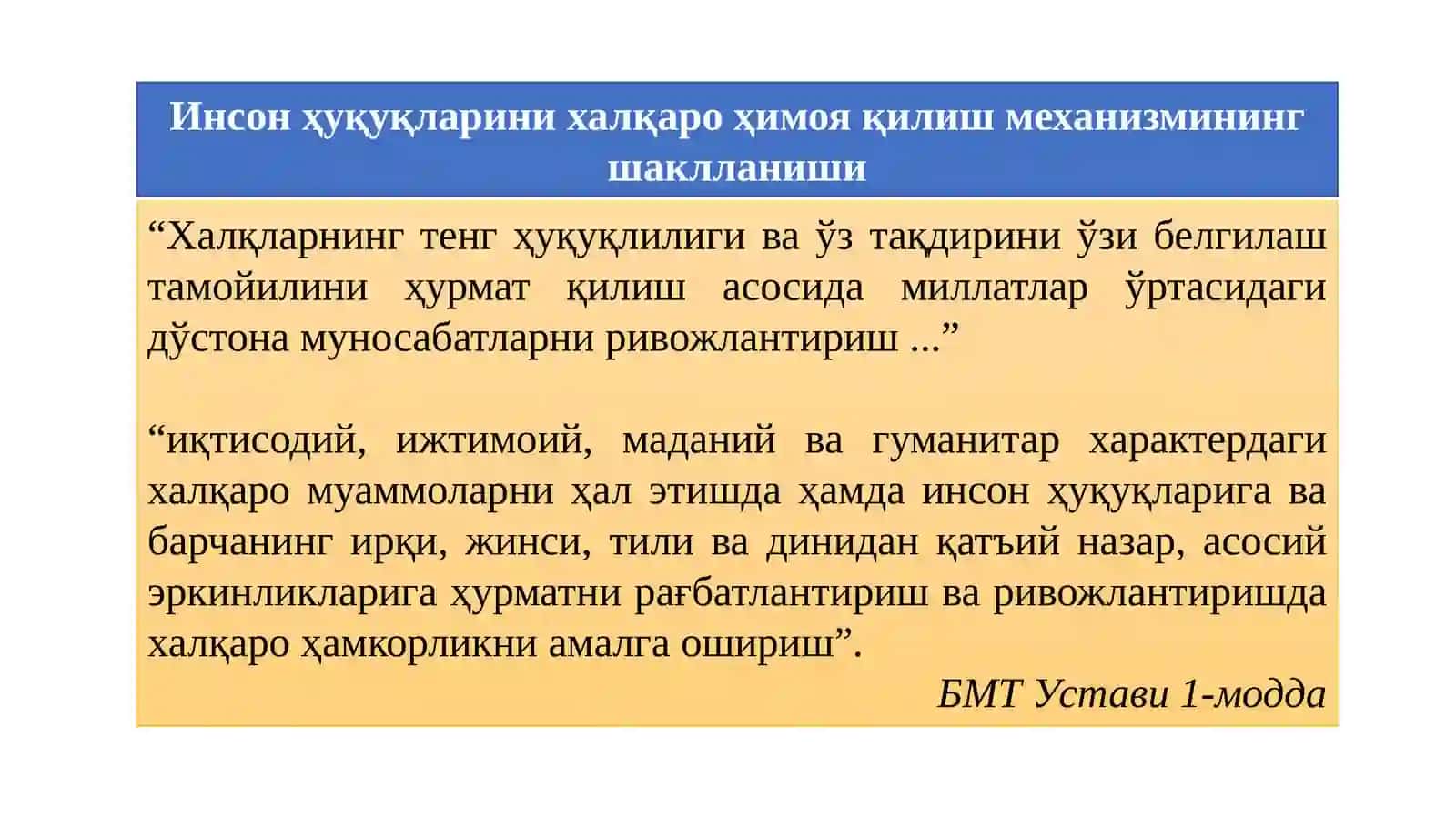 Инсон Ҳуқуқлари Бўйича Халқаро Механизмлар 2