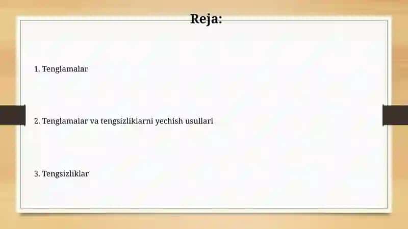 Tenglik va tengsizliklar 2