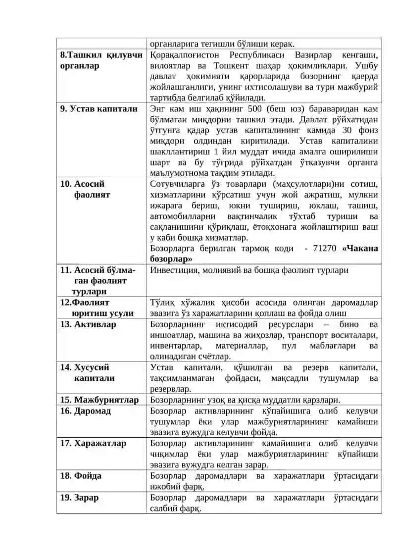 Деҳқон ва буюм бозорлари фаолиятининг моҳияти, аҳамияти, турлари ва ташкилий-ҳуқуқий асослари 2