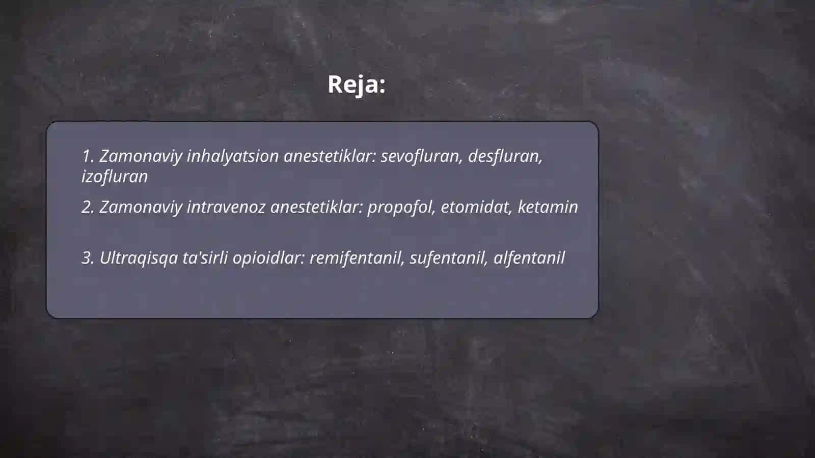 Zamonaviy anestetik vositalar 2