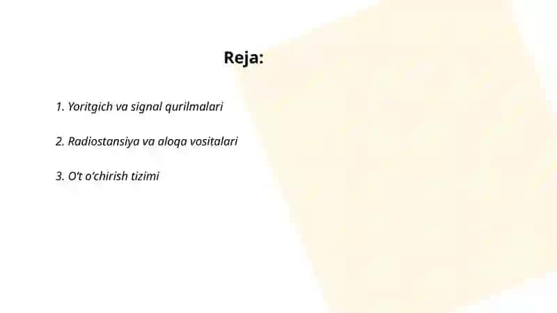 Yoritgich va signal qurilmalari 2