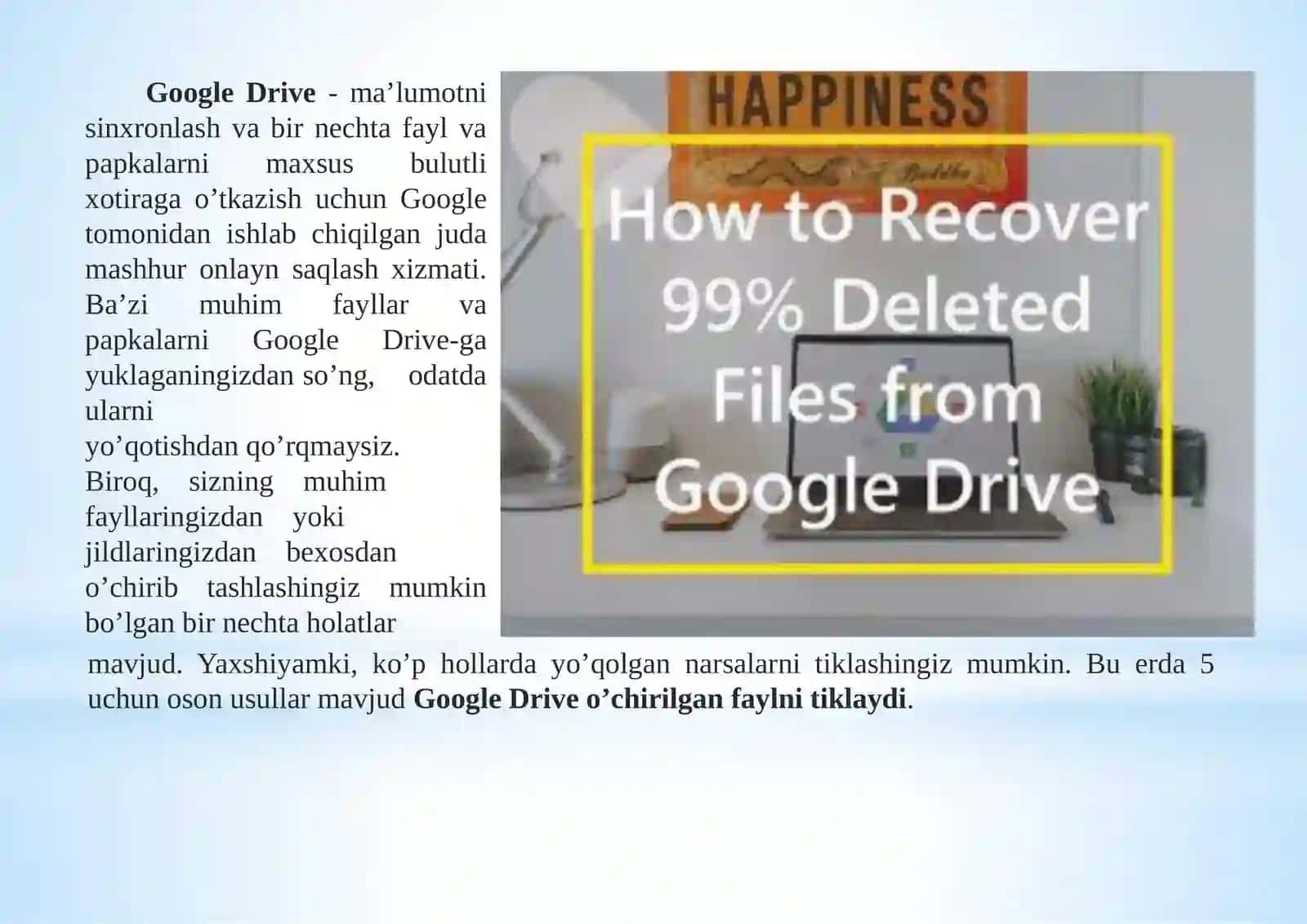 Google Drive -fayllarini saqlash mumkin bo'lgan bulutli hosting yaratish 2