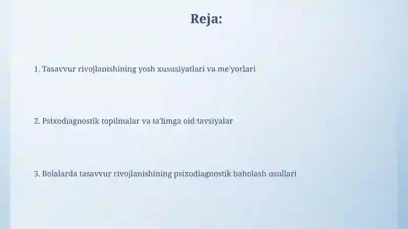 Xayolning bolalarda rivojlanish psixodiagnostikasi 2