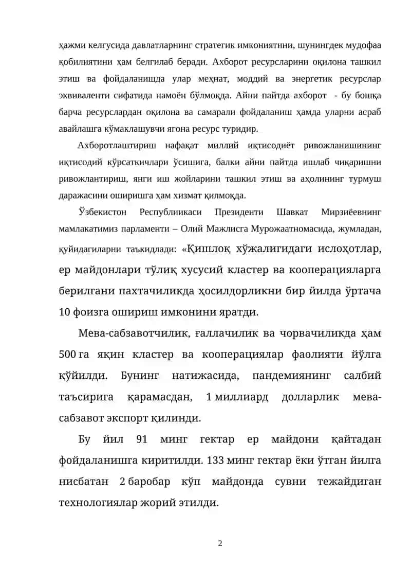 MCHJ Amaliyot hisoboti 2