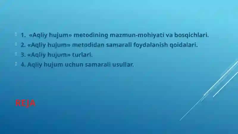 FIKRLARNI YARATISH: «AQLIY HUJUM» METODI 2