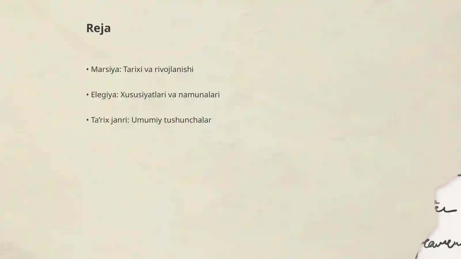 Marsiya, elegiya, ta’rix, epitafiya janrlari 2