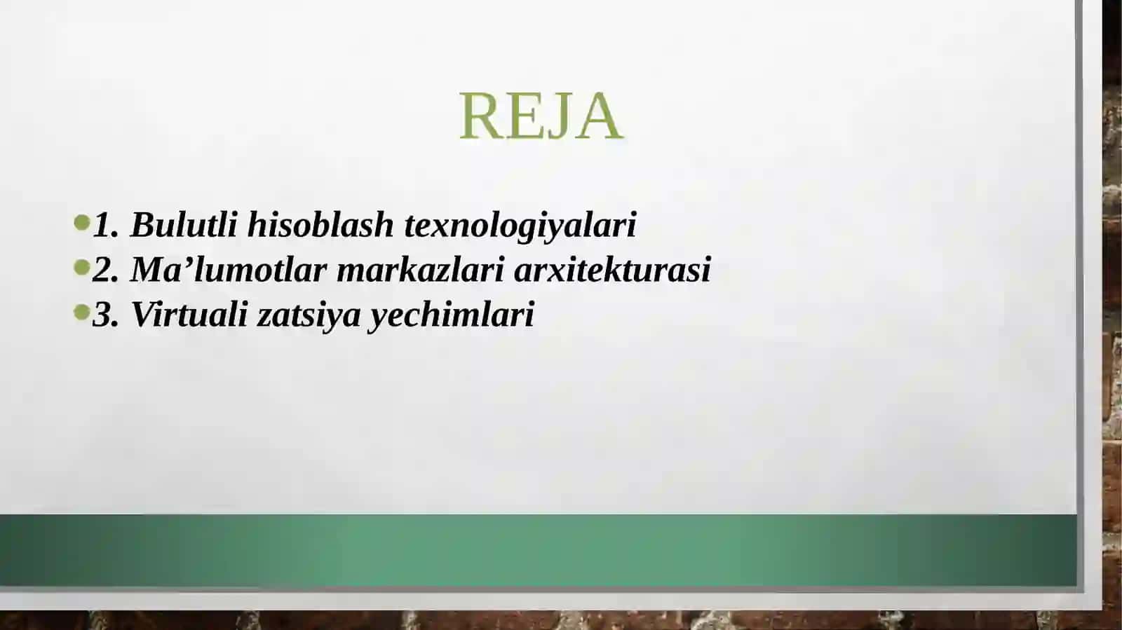 “Bulutli” hisoblashlar asosida ma'lumotlarni saqlash va qayta ishlash markazlarini rivojlantirish 2