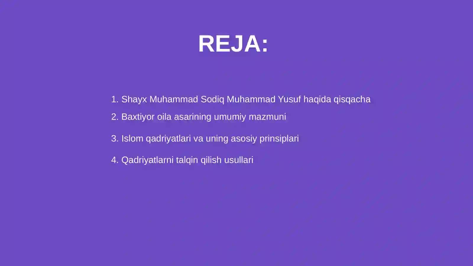 Shayx Muhammad Sodiq Muhammad Yusufning Baxtiyor oila asarida islom qadriyatlarining talqini 2