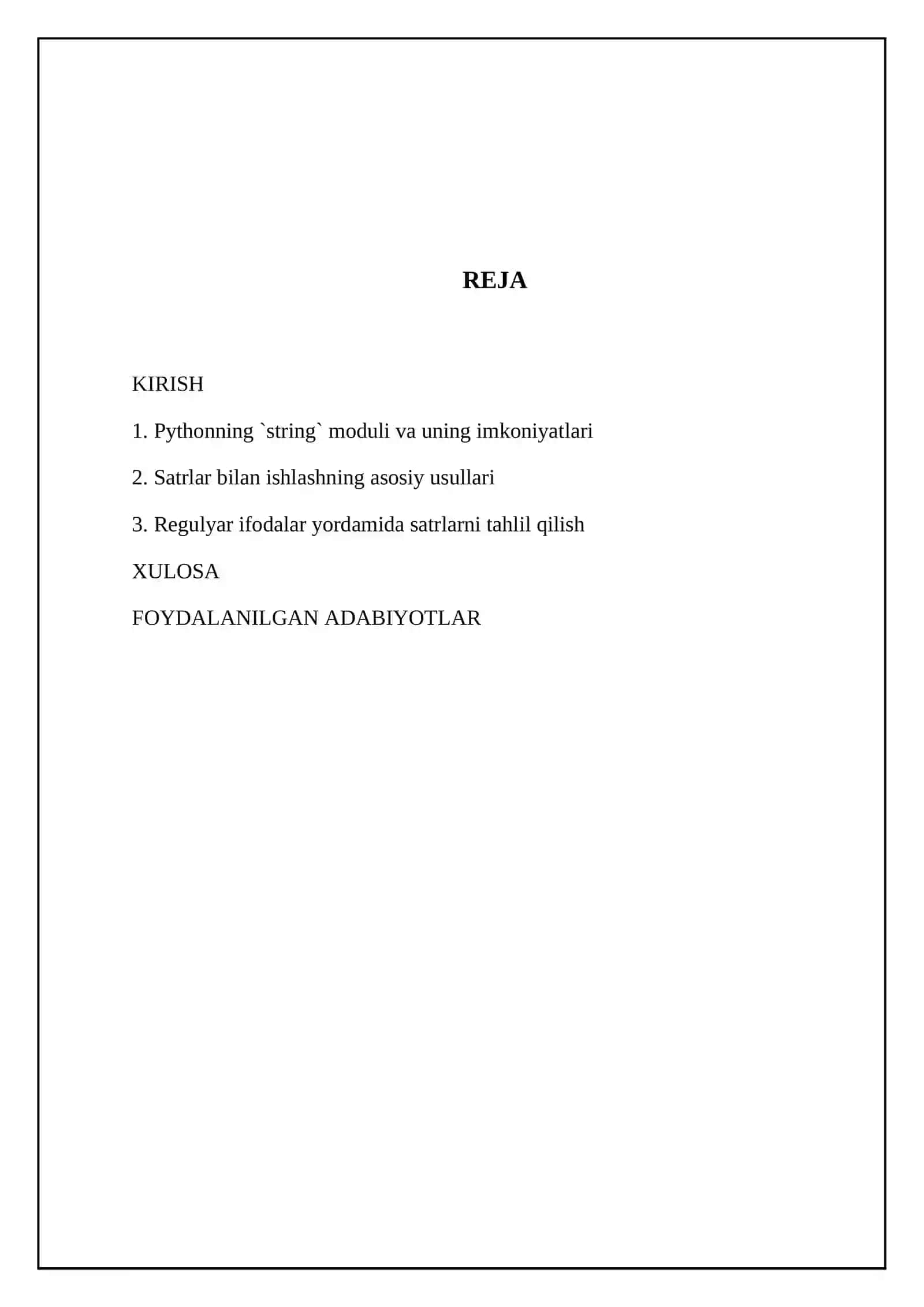 Pythonda String moduli bilan ishlash 2